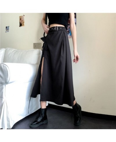 Women's Clothing Casual Solid Color Split Skirt Summer Fashionable Korean All-match High Waist A-Line Loose Skirt for Female ...