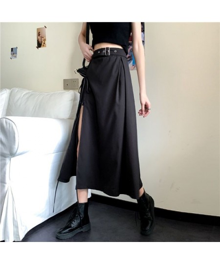 Women's Clothing Casual Solid Color Split Skirt Summer Fashionable Korean All-match High Waist A-Line Loose Skirt for Female ...