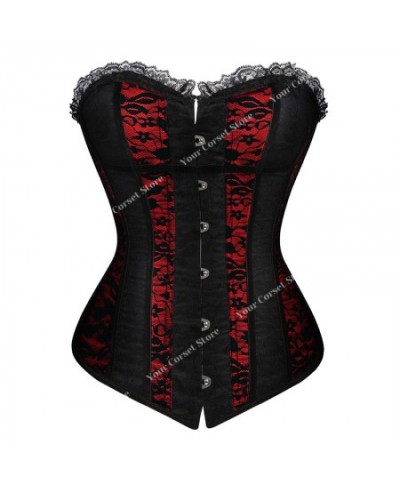 Corset Top Bustier Woman Sexy Dress Gothic Corsets Plus Size Lace Up Corset Lingerie Skirt With Zipper Black Red Corsé White ...