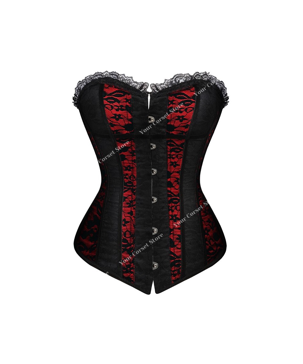 Corset Top Bustier Woman Sexy Dress Gothic Corsets Plus Size Lace Up Corset Lingerie Skirt With Zipper Black Red Corsé White ...