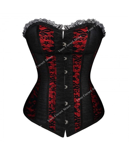 Corset Top Bustier Woman Sexy Dress Gothic Corsets Plus Size Lace Up Corset Lingerie Skirt With Zipper Black Red Corsé White ...