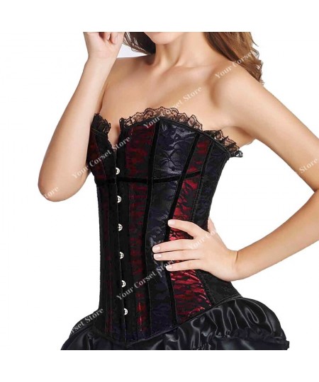 Corset Top Bustier Woman Sexy Dress Gothic Corsets Plus Size Lace Up Corset Lingerie Skirt With Zipper Black Red Corsé White ...