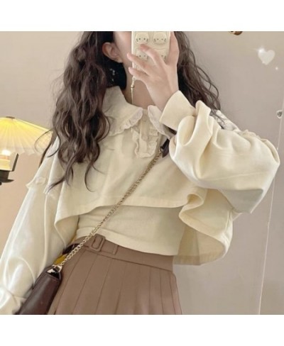 Lace Japanese Kawaii Sweet Women's Blouses Long Sleeve Korean Fashion Cute Blouses Loose Casual Designer Clothing Autumn 2022...