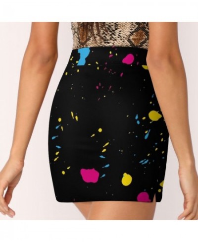 80S Paint Splash Skirt Graffiti Colorful Print Street Fashion Casual Skirts Ladies Elegant Mini Skirt Graphic Short Bottoms $...