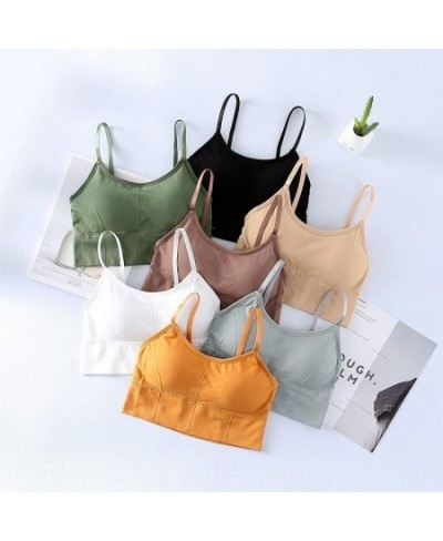 Women's Adjustable Breathable Gathering No Underwire Strapless Underwear Top Bra Girls seamless Sports Bra Women's Underwear ...