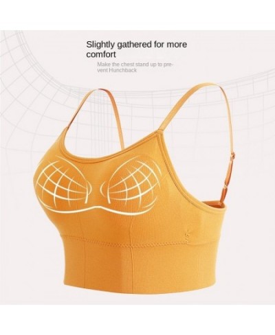 Women's Adjustable Breathable Gathering No Underwire Strapless Underwear Top Bra Girls seamless Sports Bra Women's Underwear ...