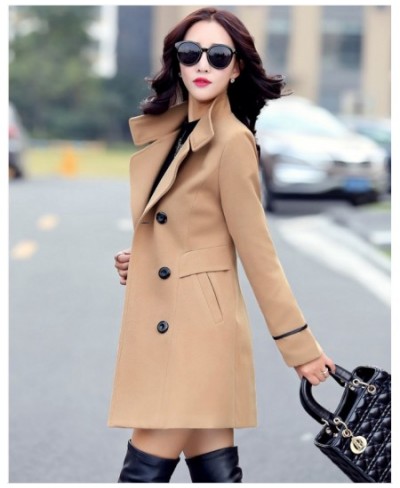 Blends Woolens Overcoat Female Coat Autumn Winter Coats And Jackets Women Loose size Coat Women's Wool Coat Long Tops 647 $60...