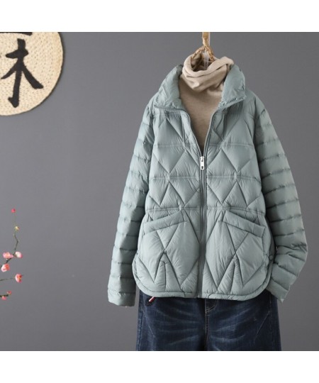 Winter Ultra Light Thin Duck Down Coat Women Fashion Short Slim Puffer Jacket Autumn Casual Pocket Parkas ED1710 $83.13 - Jac...