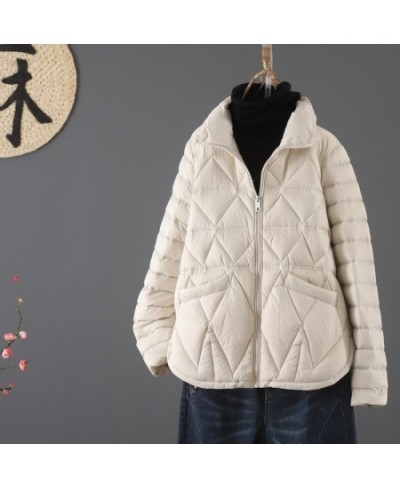 Winter Ultra Light Thin Duck Down Coat Women Fashion Short Slim Puffer Jacket Autumn Casual Pocket Parkas ED1710 $83.13 - Jac...