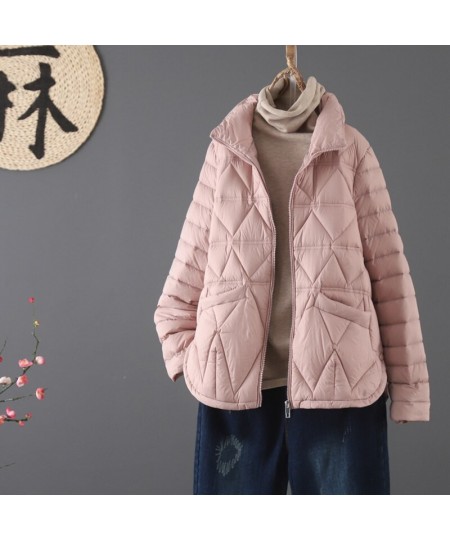 Winter Ultra Light Thin Duck Down Coat Women Fashion Short Slim Puffer Jacket Autumn Casual Pocket Parkas ED1710 $83.13 - Jac...