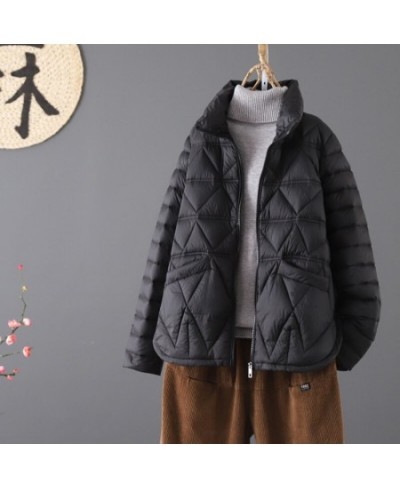 Winter Ultra Light Thin Duck Down Coat Women Fashion Short Slim Puffer Jacket Autumn Casual Pocket Parkas ED1710 $83.13 - Jac...