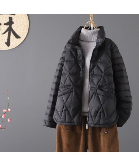 Winter Ultra Light Thin Duck Down Coat Women Fashion Short Slim Puffer Jacket Autumn Casual Pocket Parkas ED1710 $83.13 - Jac...