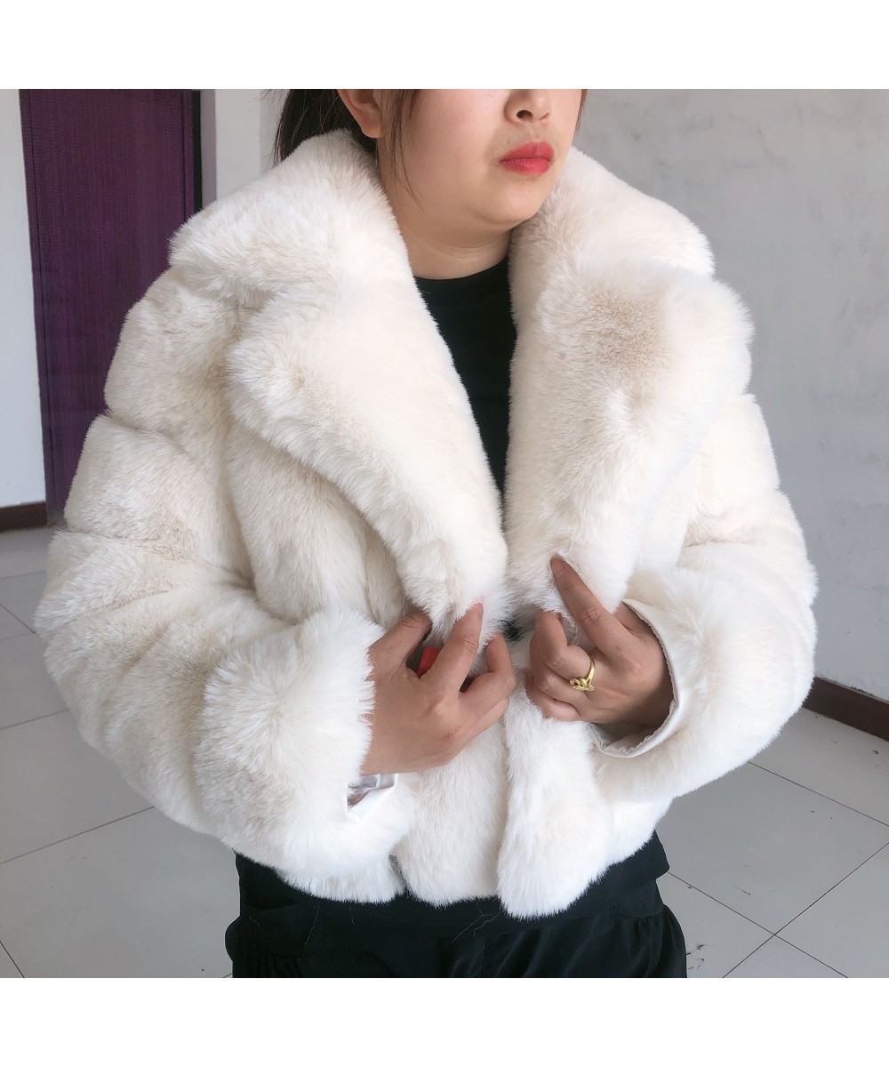 2022 Women's Faux Fur Jacket Winter Warm Fur Jacket Popular Suit Collar Style Faux Fox Fur Jacket Fake Fur Jacket Fluffy Fur ...