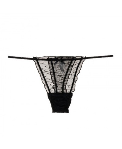 Mesh Transparent Thong Women Panties Underwear Women Sexy Bow G String Seamless Female Underpants See-Through Intimates $15.1...