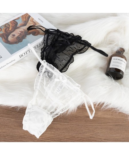 Mesh Transparent Thong Women Panties Underwear Women Sexy Bow G String Seamless Female Underpants See-Through Intimates $15.1...