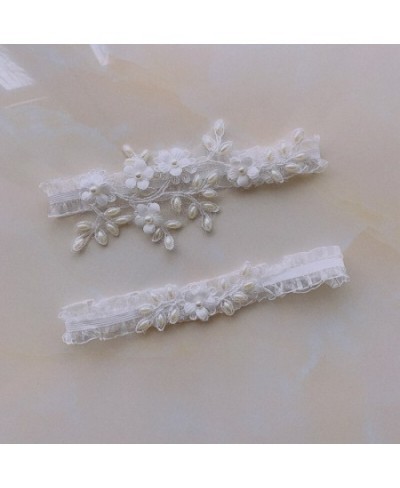 2pcs Wedding Garter Pearl Mesh Lace Leg Ring White Sexy Garters Thigh Ring Bridal Leg Garte Gift For Wife Women Bride $23.49 ...