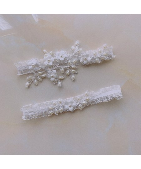 2pcs Wedding Garter Pearl Mesh Lace Leg Ring White Sexy Garters Thigh Ring Bridal Leg Garte Gift For Wife Women Bride $23.49 ...