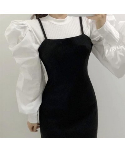 Stylish Solid Color Spliced Puff Sleeve Folds Blouse Female Clothing 2023 Spring New Korean Pullovers Loose Office Lady Shirt...