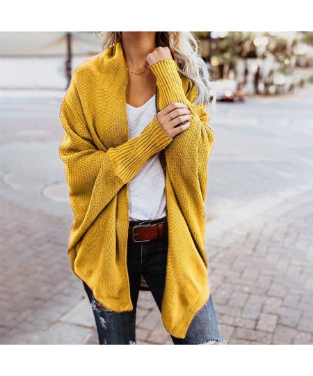 Women Knitted Cardigans Sweater Fashion Autumn Long Sleeve Loose Coat Casual Button Thick V Neck Solid Female Tops $47.82 - S...