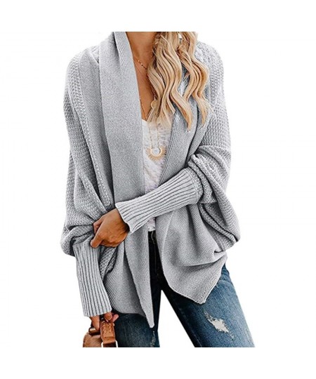 Women Knitted Cardigans Sweater Fashion Autumn Long Sleeve Loose Coat Casual Button Thick V Neck Solid Female Tops $47.82 - S...