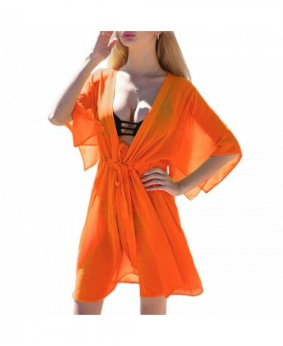 Womens Summer Bikini Smock Fashion Solid Color Bandage Cover Up High Waist Cardigan Beach Dress $23.05 - Swimsuit