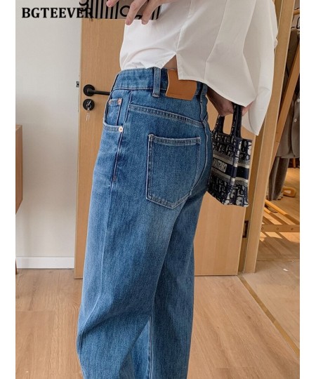 Casual Loose Long Denim Jeans Pants for Women High Waist Single Button Ladies Wide Leg Jeans Trousers $53.10 - Jeans