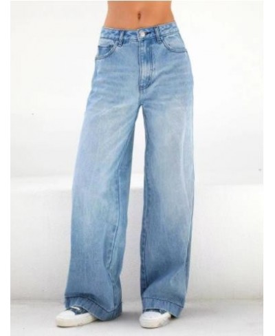 Women's Jeans 2023 Summer Vintage High Waist Ladies Straight Denim Pants Fashion Solid Colour Wide Leg Female Trouser $53.65 ...