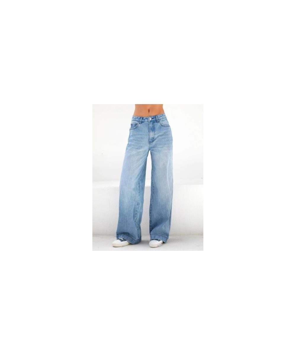 Women's Jeans 2023 Summer Vintage High Waist Ladies Straight Denim Pants Fashion Solid Colour Wide Leg Female Trouser $53.65 ...