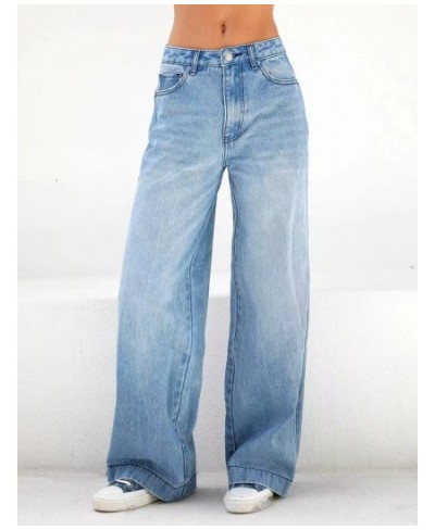 Women's Jeans 2023 Summer Vintage High Waist Ladies Straight Denim Pants Fashion Solid Colour Wide Leg Female Trouser $53.65 ...