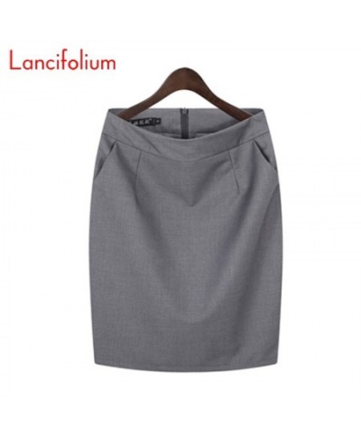 Summer Women Thin Backless Split Pocket Office Ladies Skirts High Waist Bodycon Formal Knee Length Elegant Pencil Skirt 2022 ...