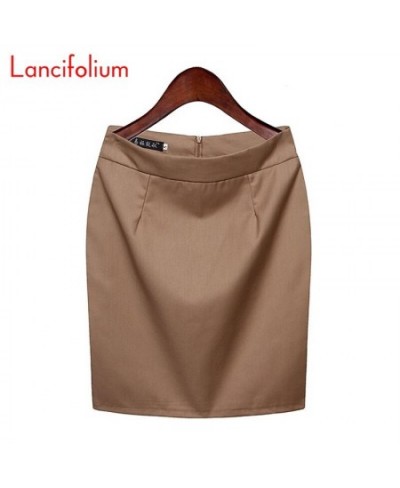 Summer Women Thin Backless Split Pocket Office Ladies Skirts High Waist Bodycon Formal Knee Length Elegant Pencil Skirt 2022 ...