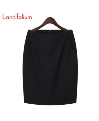 Summer Women Thin Backless Split Pocket Office Ladies Skirts High Waist Bodycon Formal Knee Length Elegant Pencil Skirt 2022 ...