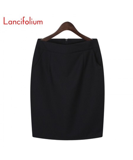 Summer Women Thin Backless Split Pocket Office Ladies Skirts High Waist Bodycon Formal Knee Length Elegant Pencil Skirt 2022 ...