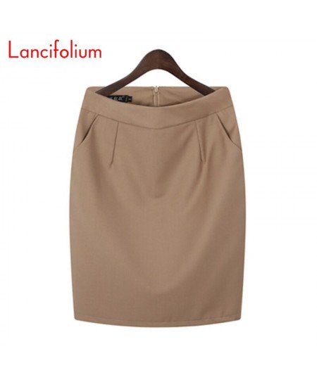 Summer Women Thin Backless Split Pocket Office Ladies Skirts High Waist Bodycon Formal Knee Length Elegant Pencil Skirt 2022 ...