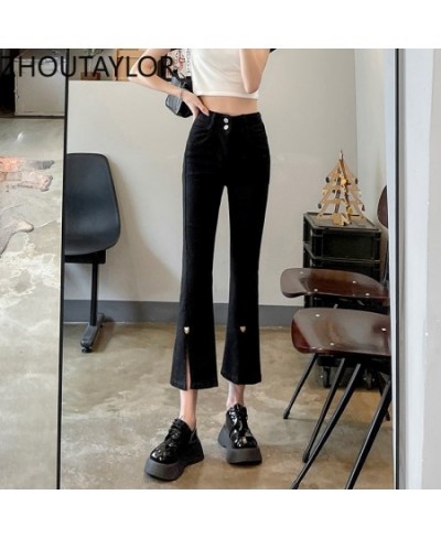 Women Jeans Office Lady Sweet High Waisted Flare Pants Femme Zippers Spring New Japanes Style Trousers Female $47.68 - Jeans