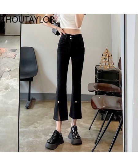 Women Jeans Office Lady Sweet High Waisted Flare Pants Femme Zippers Spring New Japanes Style Trousers Female $47.68 - Jeans