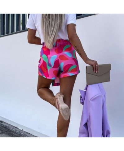 Fashion Geometric Printed Shorts Pants 2023 Summer Elegant High Waist Pleated Skirts Short Women Casual Straight Short Trouse...