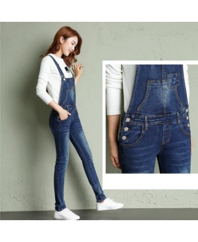 2023 Spring and Autumn High Waist Elastic Slim Fit Student One Piece Sling Jeans Small Feet Denim Strap Pants $59.05 - Jeans