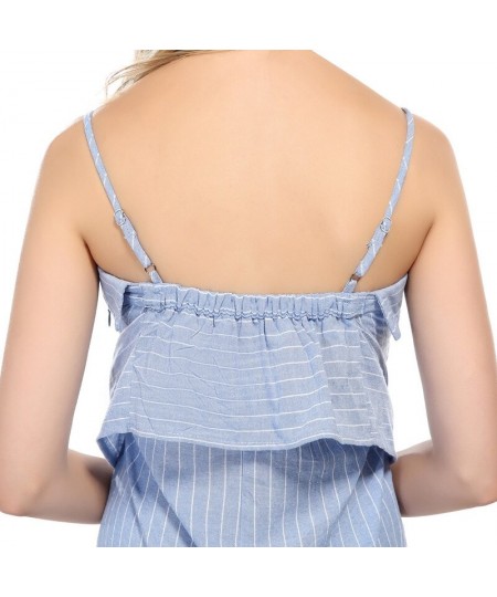 Summer Sleeveless Jumpsuits Striped Female Sexy Off Shoulder Jumpsuits Casual Lace-Up Lady Beach Rompers $47.50 - Jumpsuits