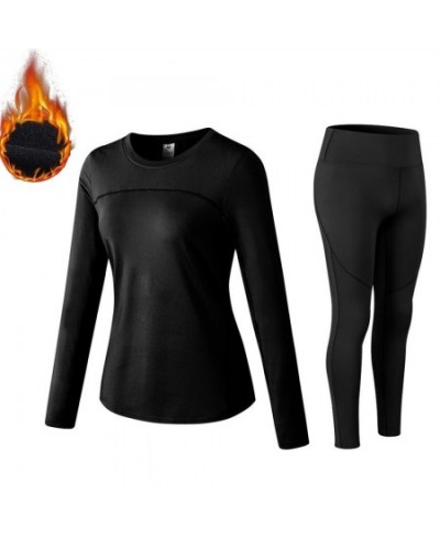 2022 Winter women's Thermal underwear for women long johns fleece winter elastic sports sets $43.94 - Underwear