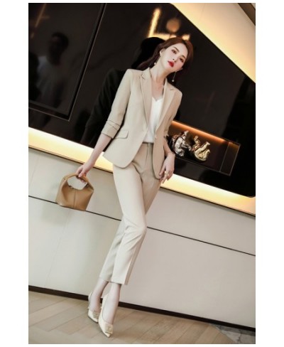 Professional Pink Pants Suit 2022 Spring New Fashion Long Sleeve Blazer and Trousers Office Ladies Temperament Work Wear $92....