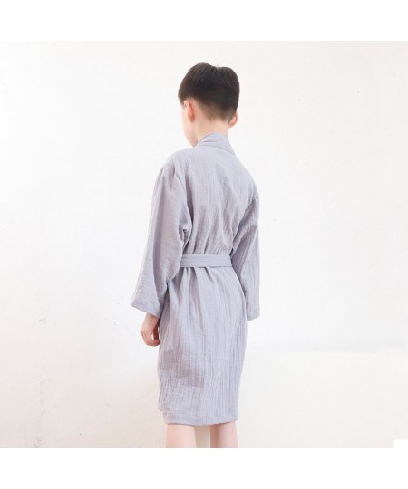 Pure Cotton Double-layer Gauze Robes Kids Solid Robe Boy&girls Robe Kimono Bathrobe 100% Soft Sleeprobe Kids Casual Homewear ...