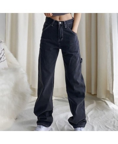 High Waist Wide Leg Jeans Woman Loose Casual Overalls Female Fashion Simple Design Trousers Women 2022 Black Jeans New $44.89...