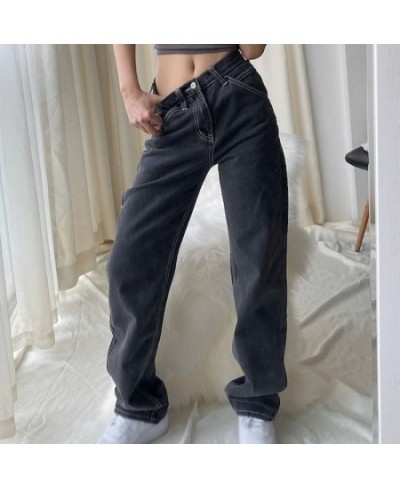 High Waist Wide Leg Jeans Woman Loose Casual Overalls Female Fashion Simple Design Trousers Women 2022 Black Jeans New $44.89...