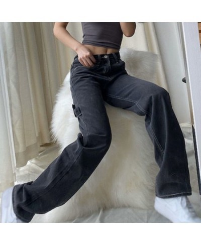 High Waist Wide Leg Jeans Woman Loose Casual Overalls Female Fashion Simple Design Trousers Women 2022 Black Jeans New $44.89...