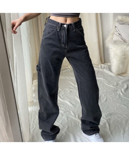 High Waist Wide Leg Jeans Woman Loose Casual Overalls Female Fashion Simple Design Trousers Women 2022 Black Jeans New $44.89...