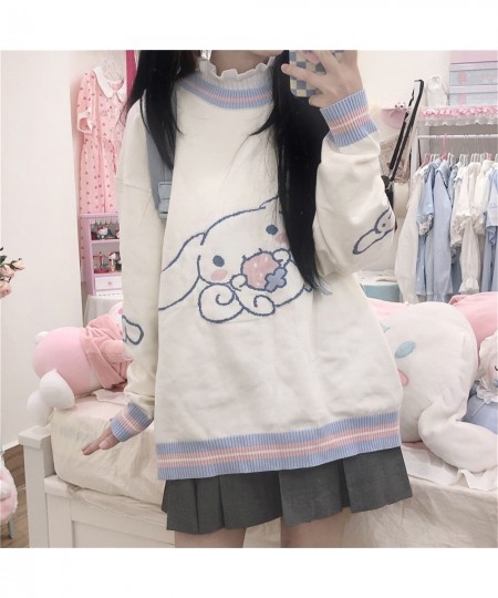 Cute Harajuku Cartoon Loose Autumn Oversized Japan Hip Hop Dog Print Clothes Femme Spring White Ins Winter Sweater Streetwear...