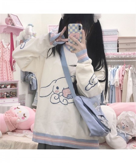 Cute Harajuku Cartoon Loose Autumn Oversized Japan Hip Hop Dog Print Clothes Femme Spring White Ins Winter Sweater Streetwear...