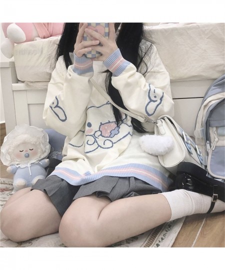 Cute Harajuku Cartoon Loose Autumn Oversized Japan Hip Hop Dog Print Clothes Femme Spring White Ins Winter Sweater Streetwear...