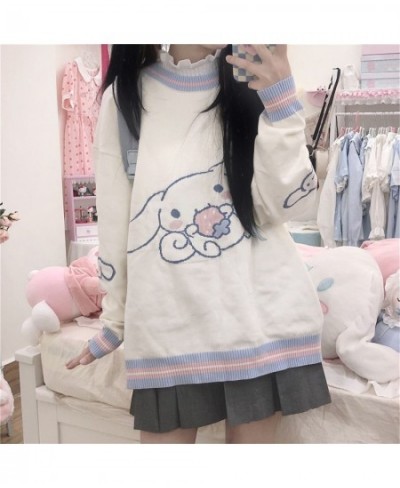 Cute Harajuku Cartoon Loose Autumn Oversized Japan Hip Hop Dog Print Clothes Femme Spring White Ins Winter Sweater Streetwear...